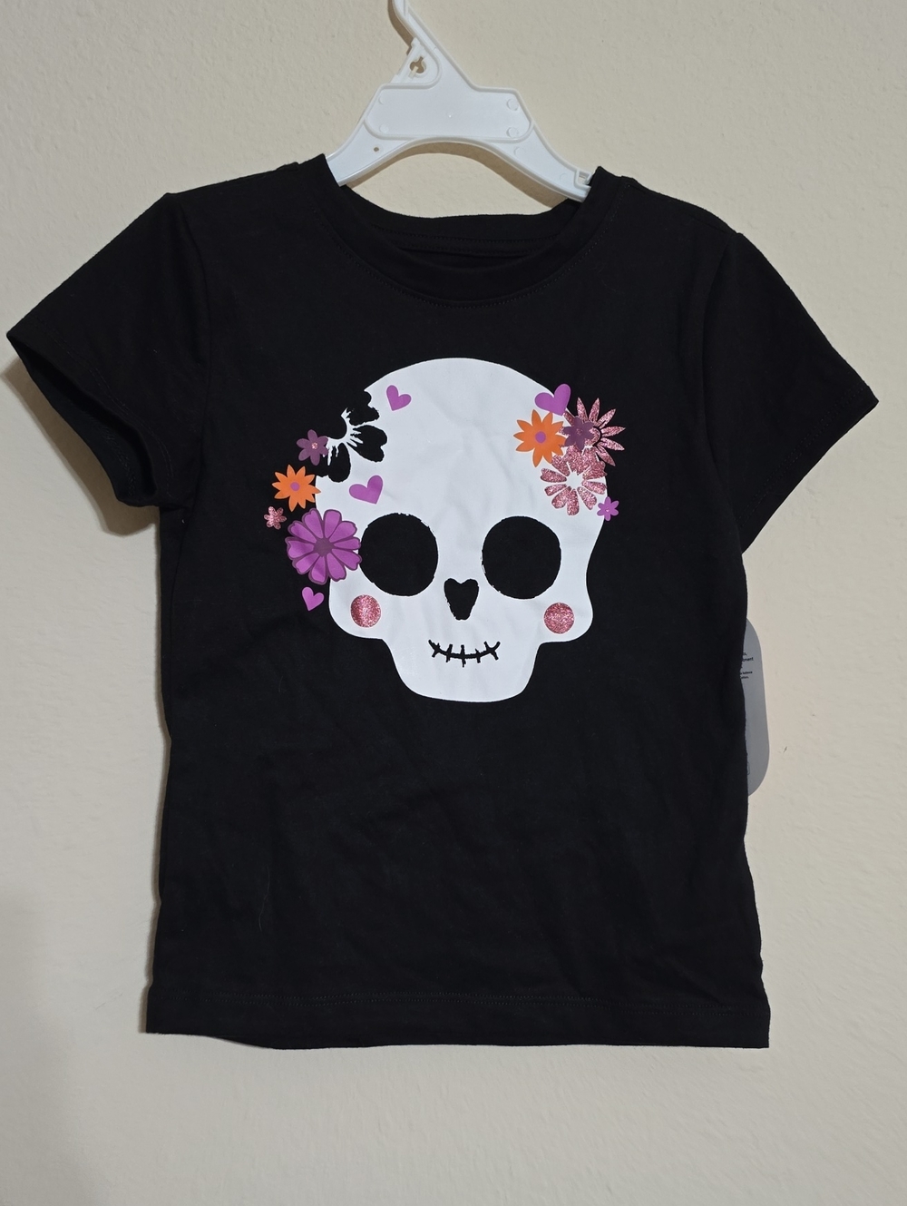 NWT Girls Halloween Skull T Shirt Size XS